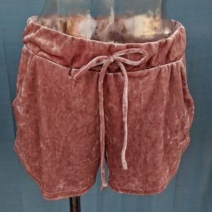 Blush Pink Velour Shorts